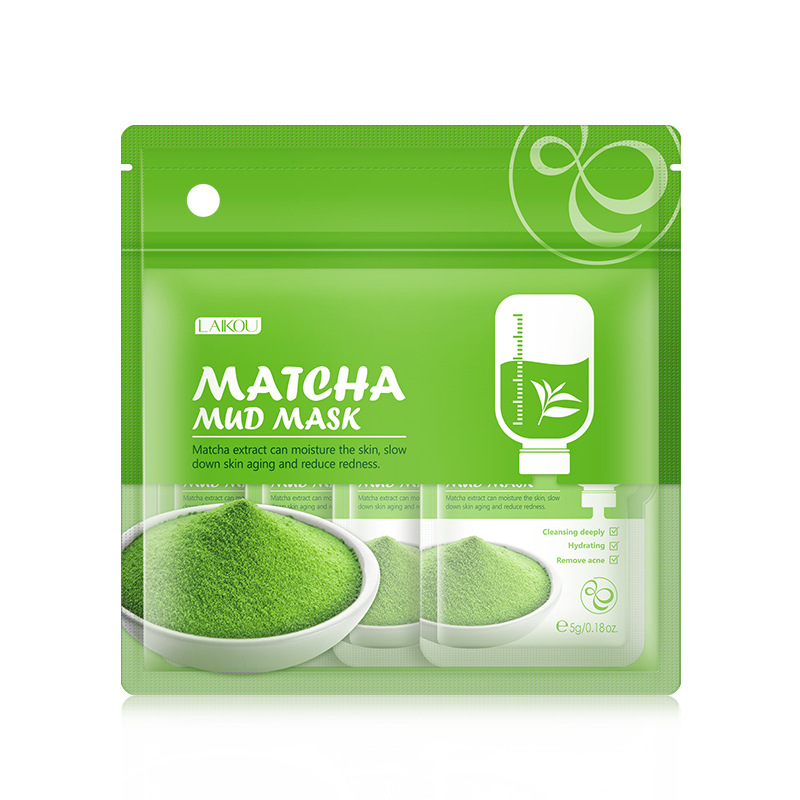 Matcha Green Clay Mask Pack 5g 12 packs, Moisturizing And Moisturizing