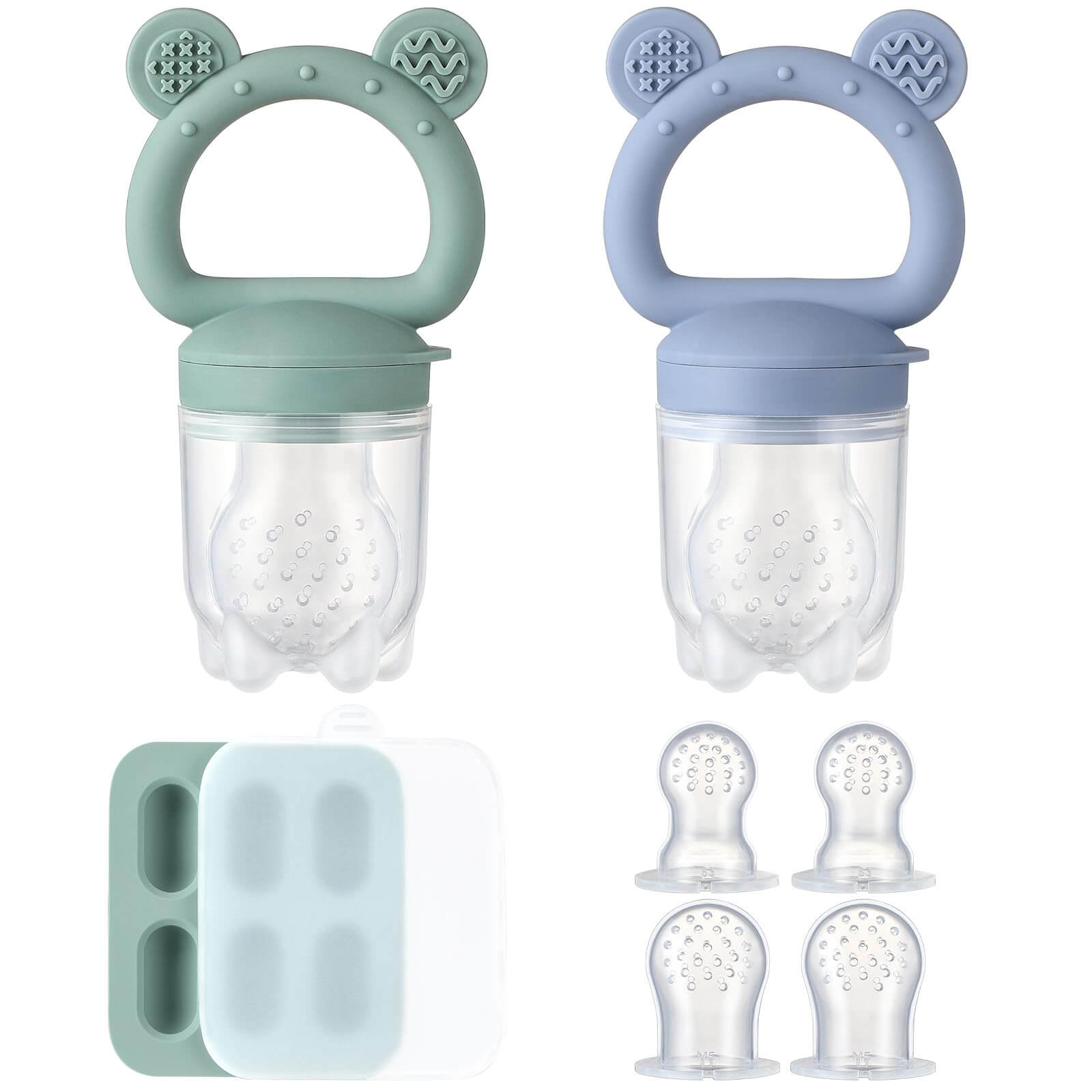 2 pack silicone baby fruit feeder