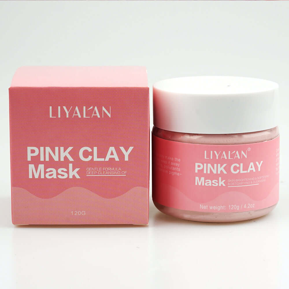 Pink Clay Mud Mask by LIYAL'AN for deep cleansing and refreshing skincare treatment.
